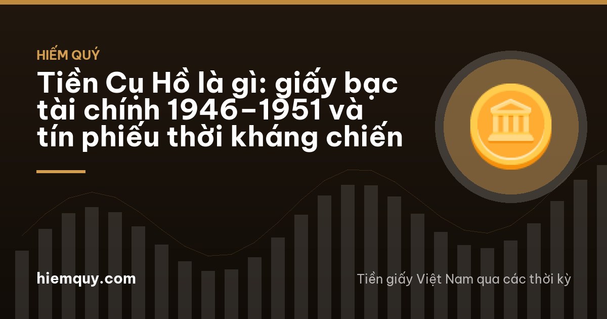 Wooden chest opened in a stilt house in Tuyên Quang, hands lifting a bundle of thin rough wartime paper money tied with string, soft green light through bamboo walls